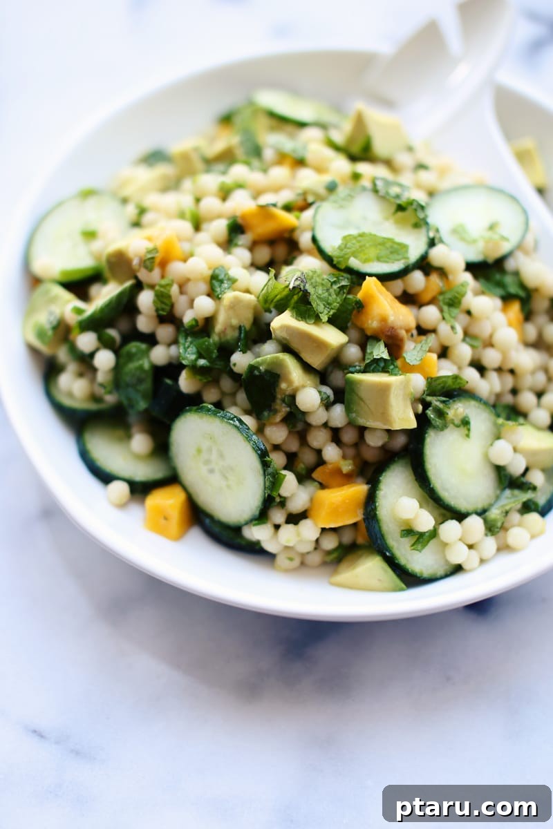 Tropical Twist Israeli Couscous Salad with Zesty Mint-Chile Vinaigrette 3 A dog covered in whipped cream, looking confused
