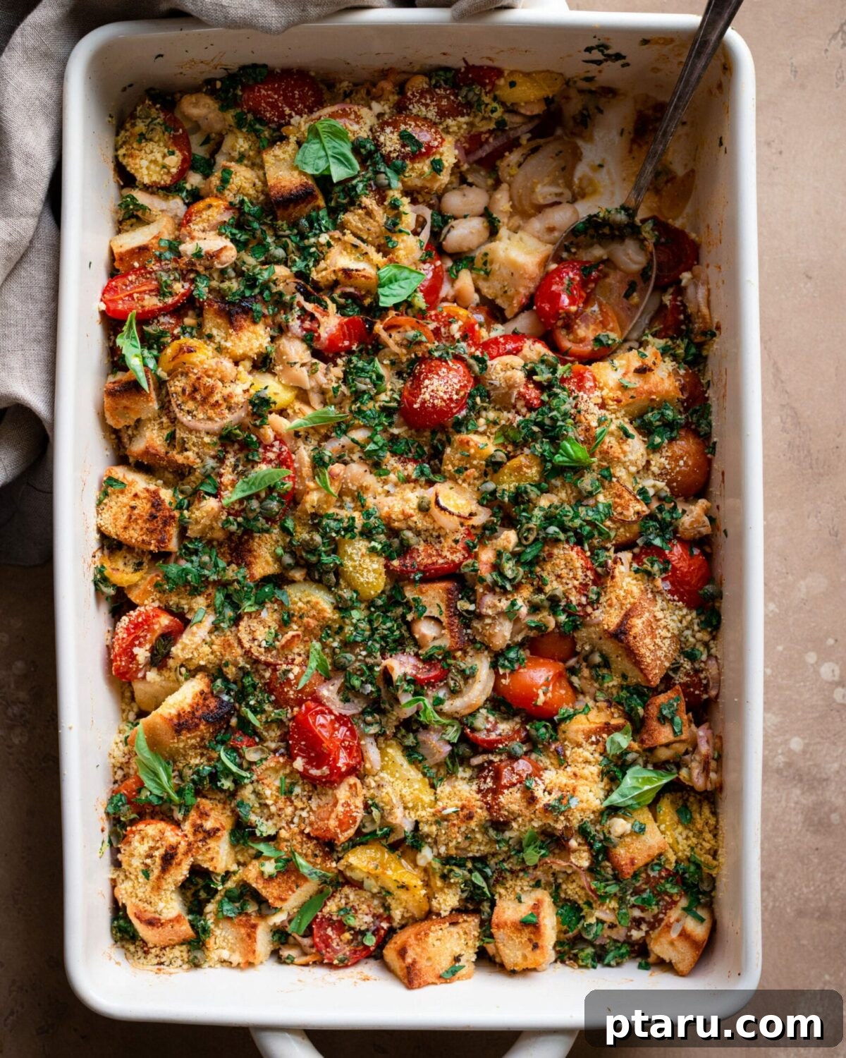 Top 37 Mediterranean Casseroles Effortlessly Delicious 12 Vibrant White Bean and Tomato Casserole with fresh herbs