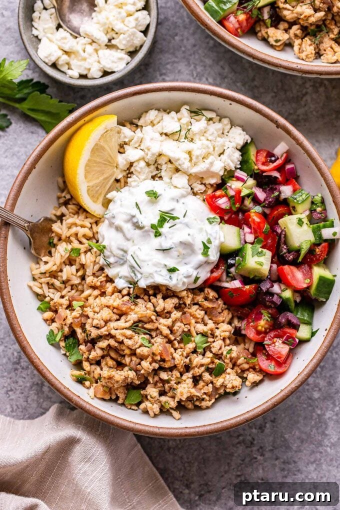 Fast and Healthy Ground Chicken Meals 38 Greek Chicken Bowl