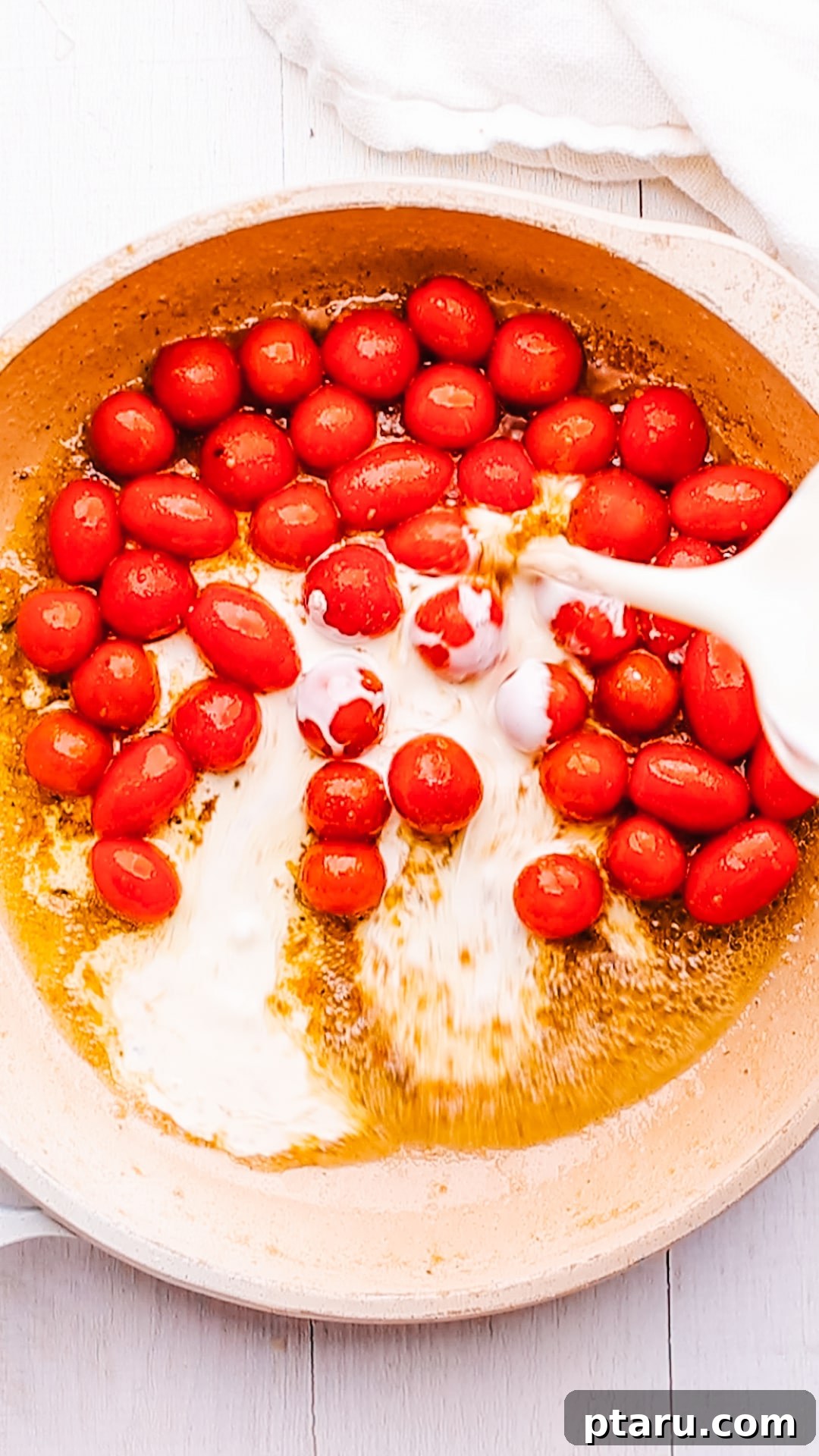 Effortless Gnocchi Sauce A Crowd Pleaser 8 adding cream in tomatoes for gnocchi sauce