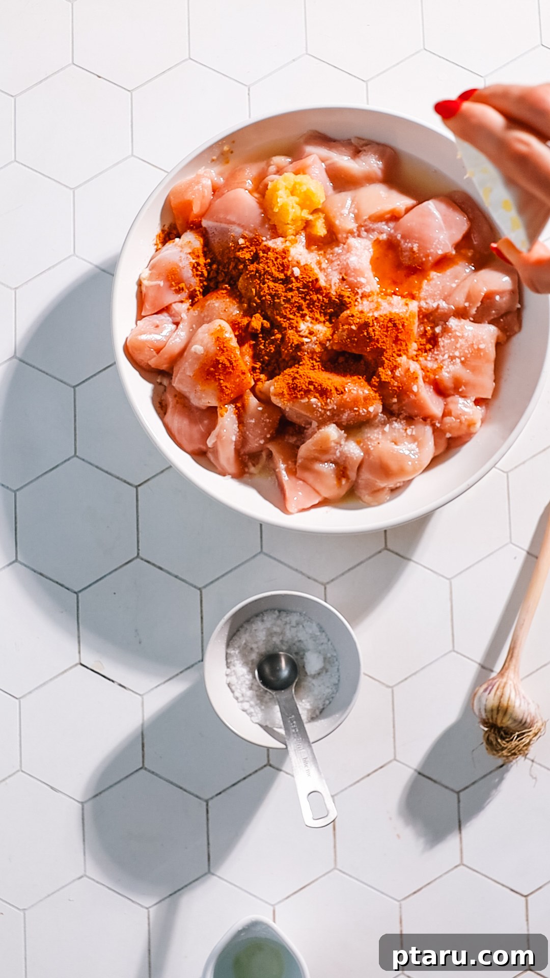 The Ultimate Butter Chicken Recipe: Restaurant-Level Perfection at Home 4 Marinating chicken for butter chicken recipe.