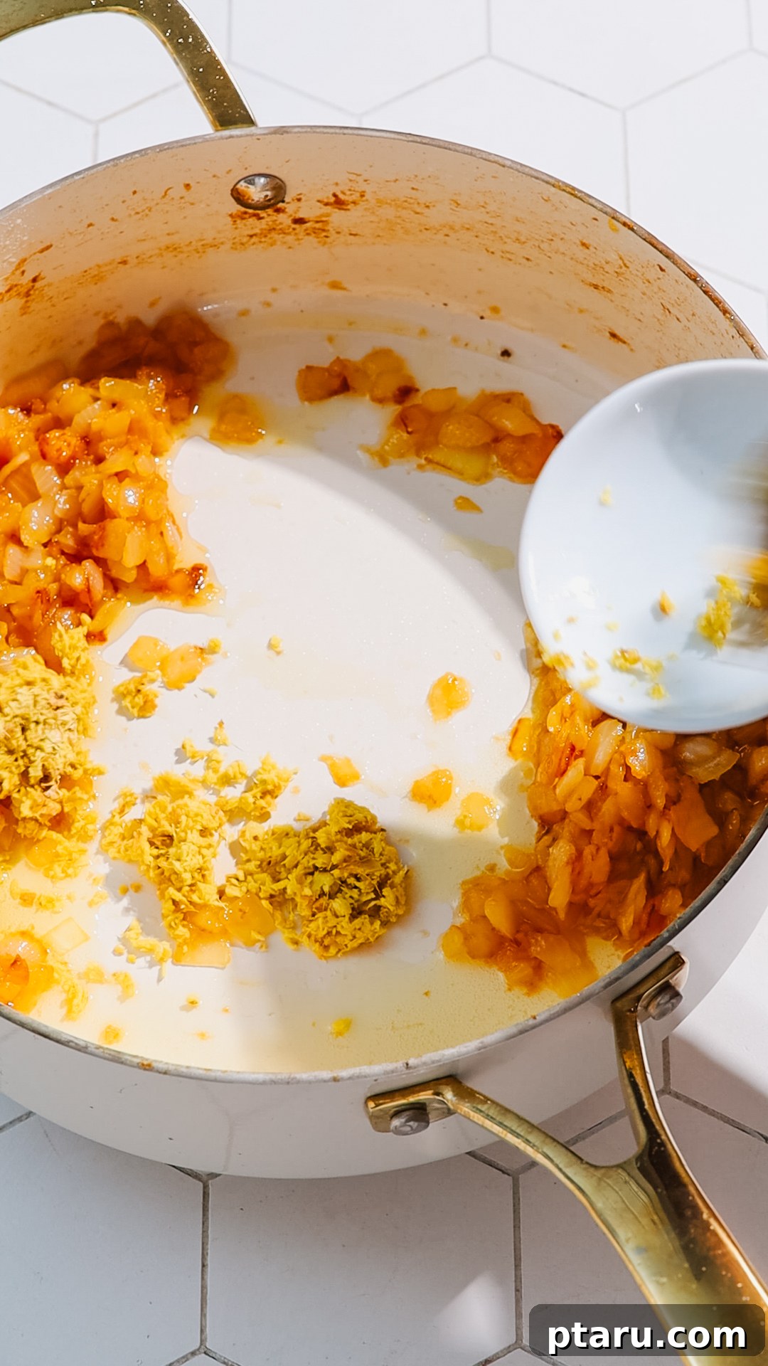 The Ultimate Butter Chicken Recipe: Restaurant-Level Perfection at Home 5 Sautéing onions until golden for the butter chicken sauce.