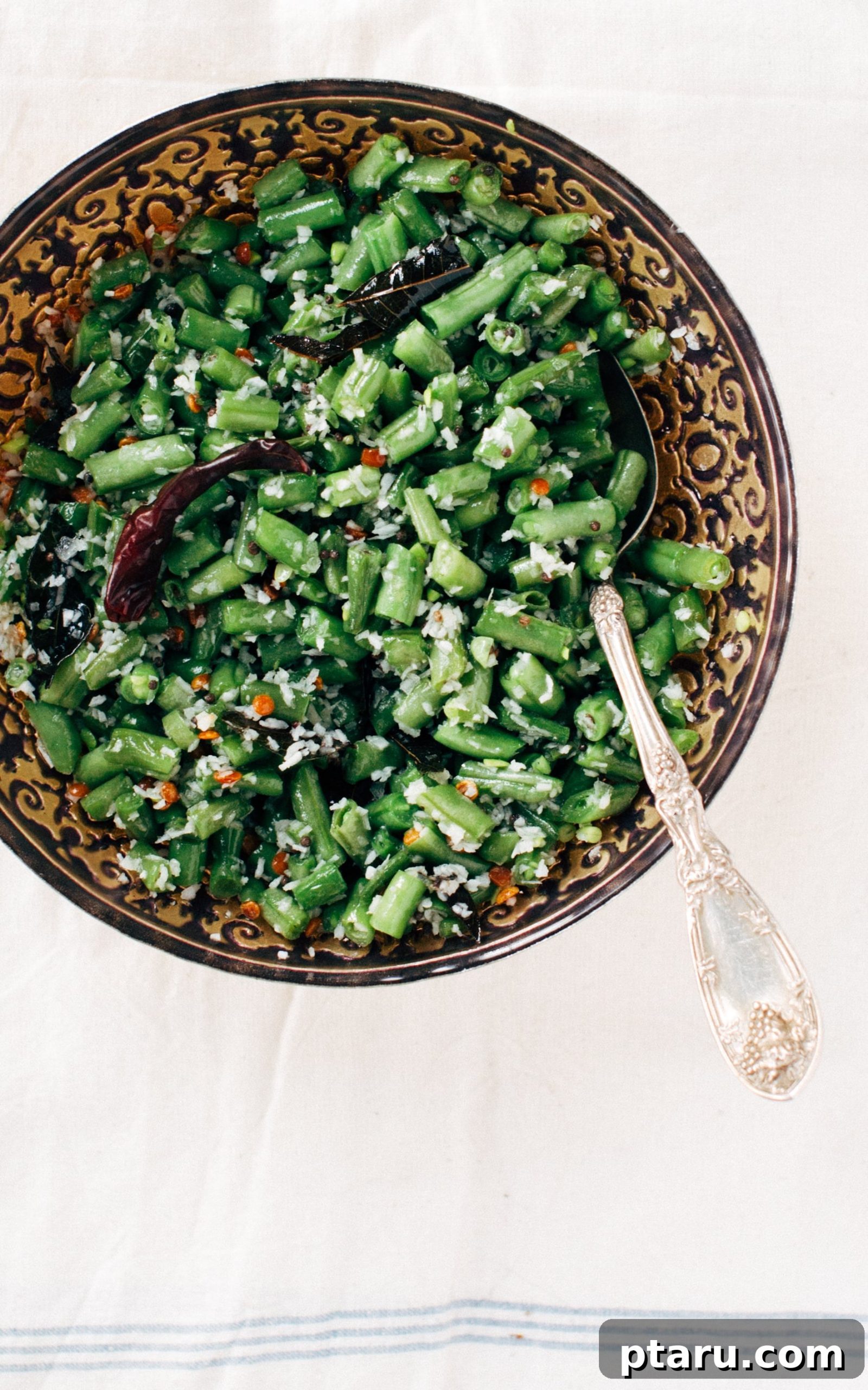 Poriyal: Classic South Indian Coconut Stir Fry 3 Ingredients for Poriyal: urad dal, mustard seeds, curry leaves, and dried chilis