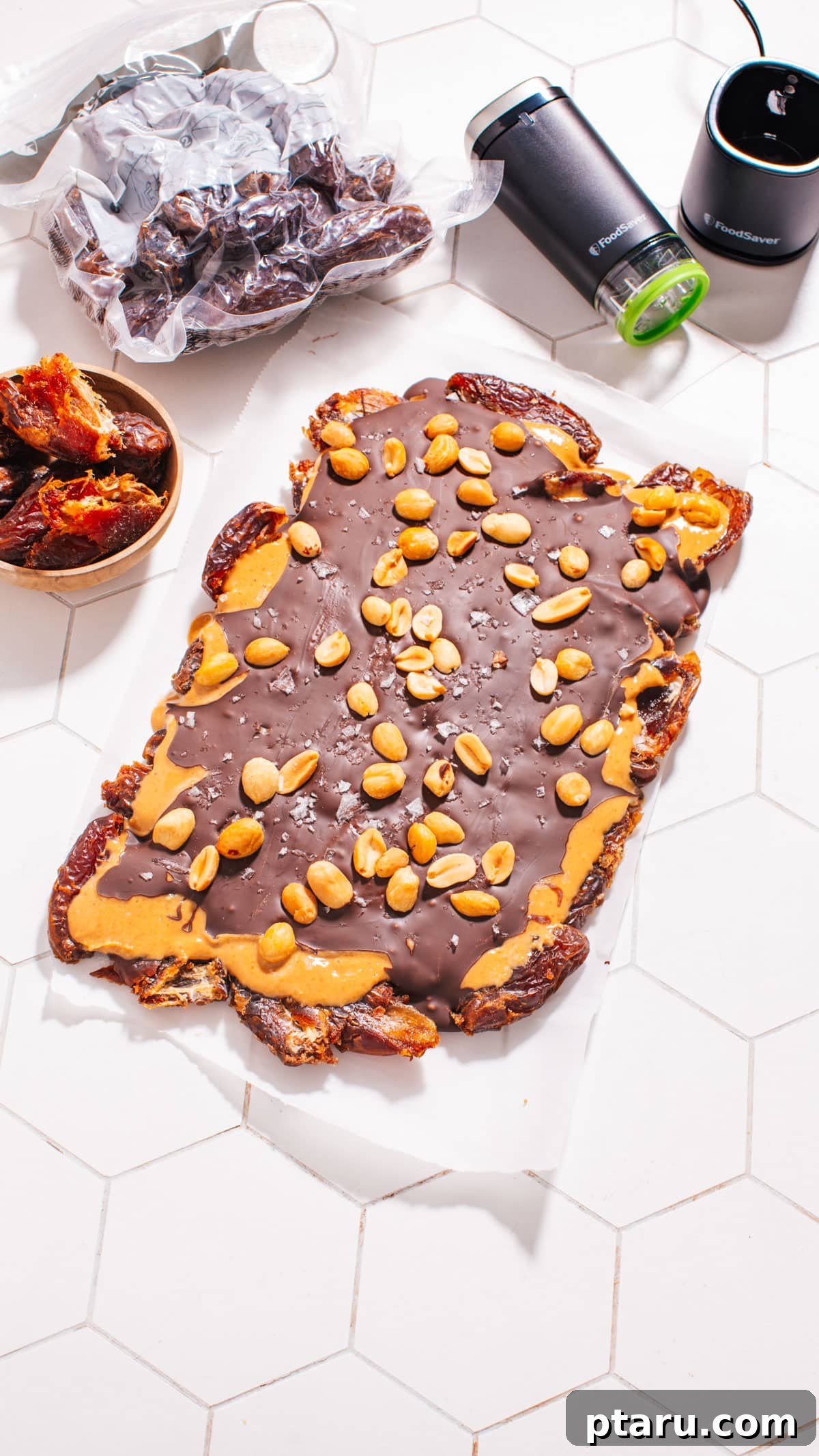 Easy Chocolate Date Bark A Viral TikTok Sensation 6 Date Bark on sheet