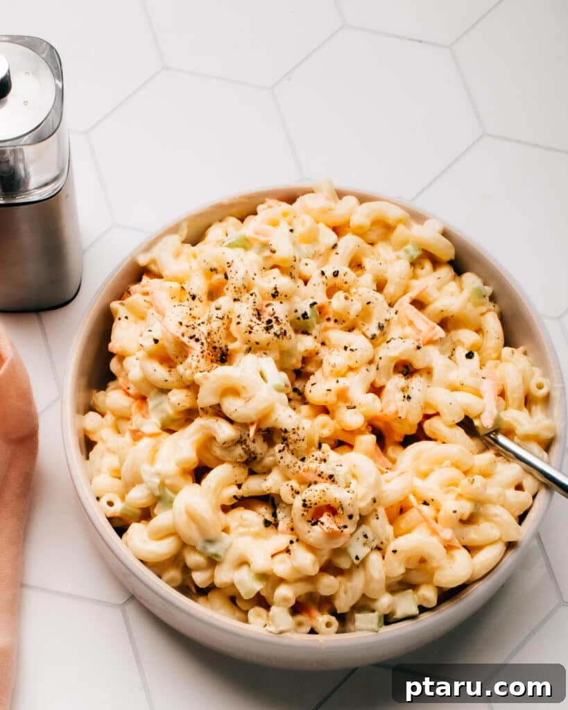 Your Ultimate Guide to Salmon Side Dishes 21 The best macaroni salad in a bowl, creamy and delicious.