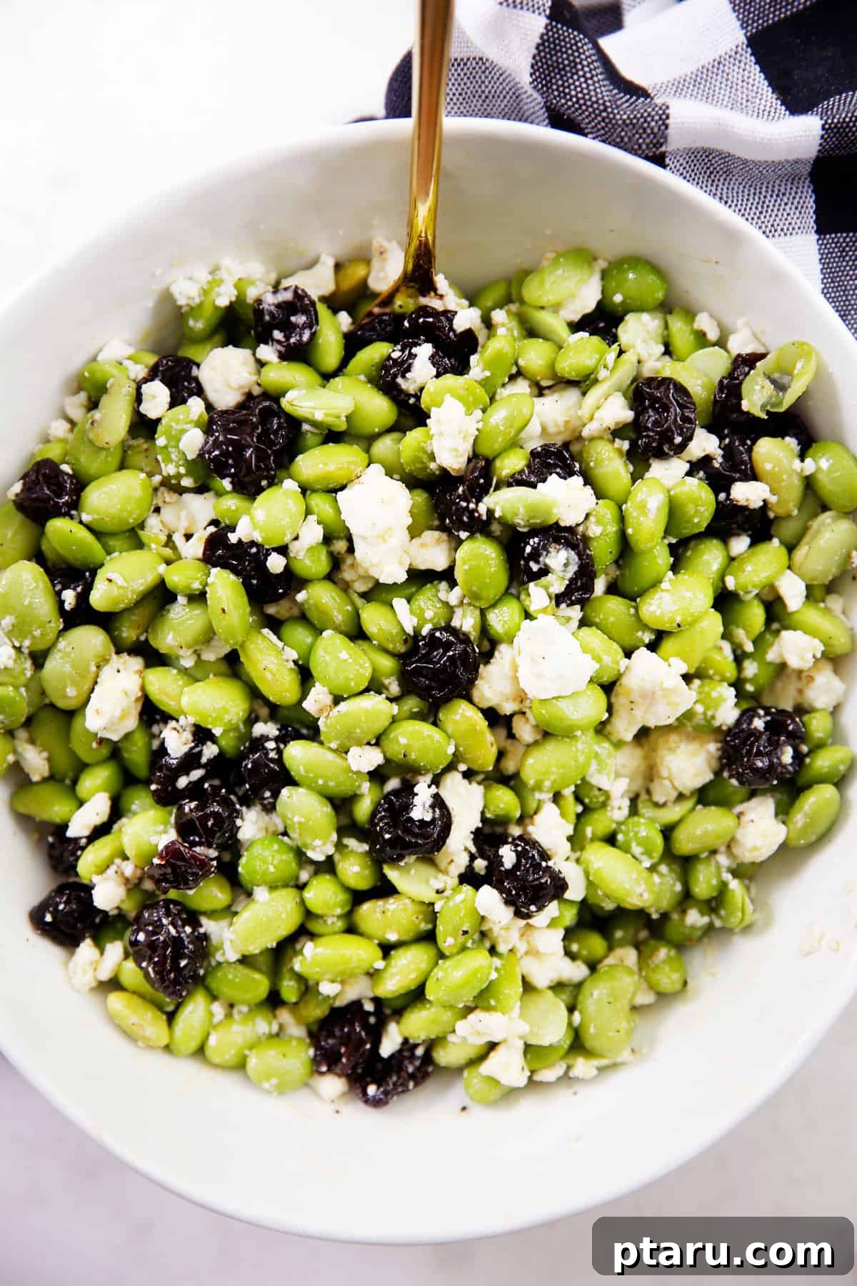 Your Ultimate Guide to Salmon Side Dishes 27 A delightful Edamame + Feta Salad with a mix of textures and flavors.