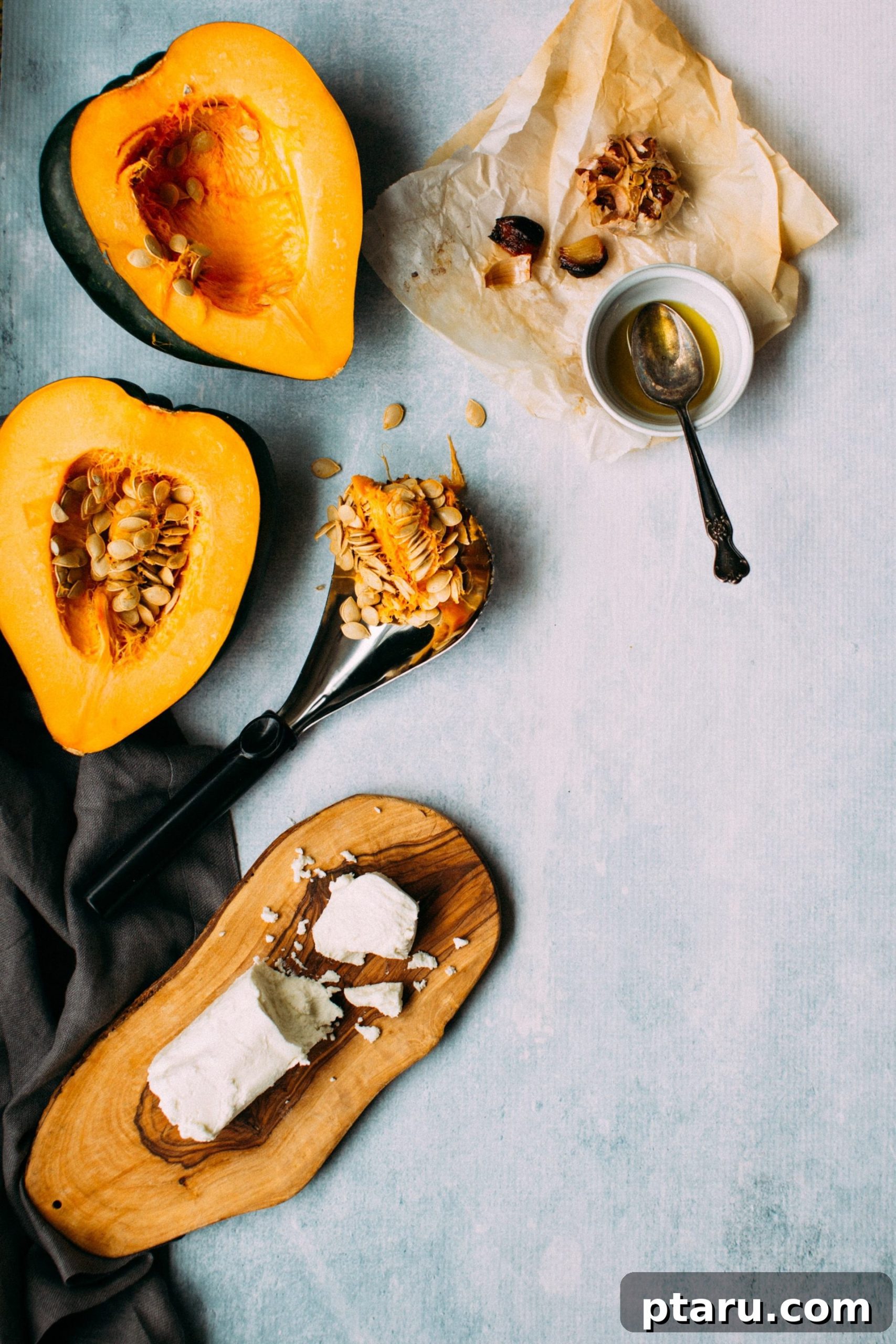 Easy Savory Squash Tart with Roasted Garlic and Goat Cheese 4 A close-up shot of the savory Roasted Squash, Garlic + Goat Cheese Tart, showcasing its vibrant colors and textures