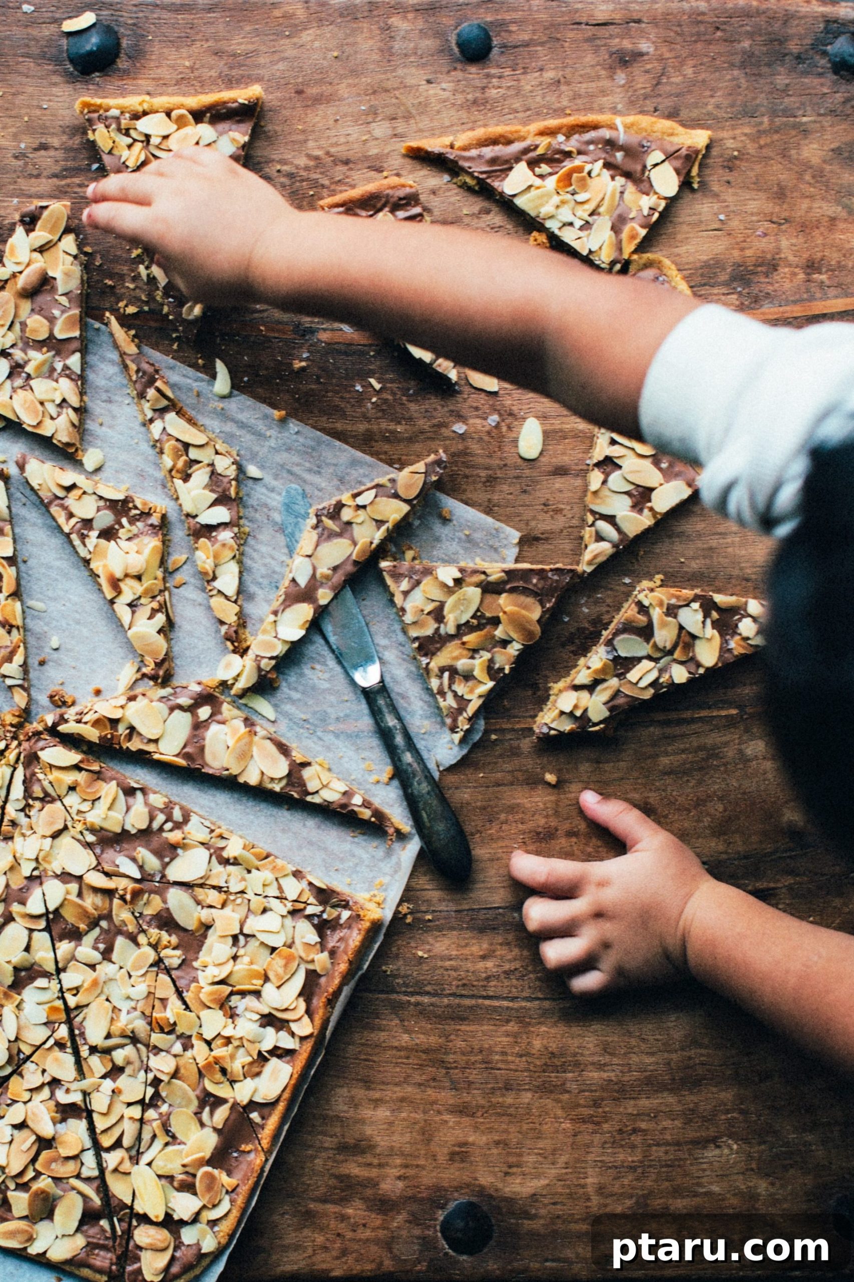 Sweet Salty Toffee Cookie Crunch 5 Finished Salted Toffee Cookie Bark broken into irregular pieces, ready to be enjoyed
