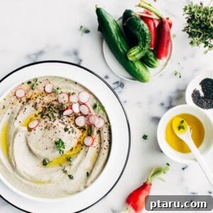 Creamy Black Sesame Hummus in a bowl