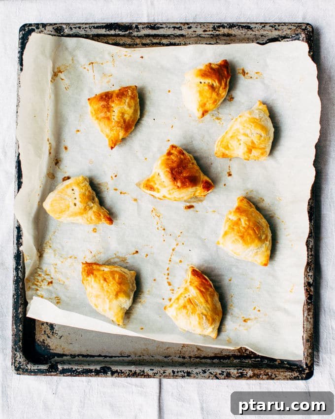Effortless Flaky Samosas 10 A plate of freshly baked flaky shortcut samosas, ready to be served