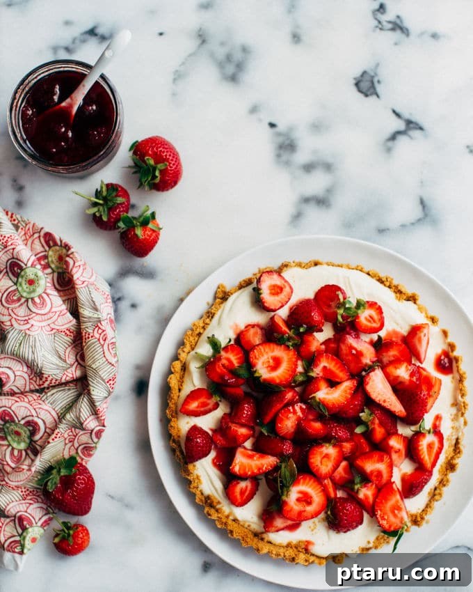 Decadent Strawberry White Chocolate Mousse Tart 4 Finished Strawberry White Chocolate Mousse Tart, ready to serve