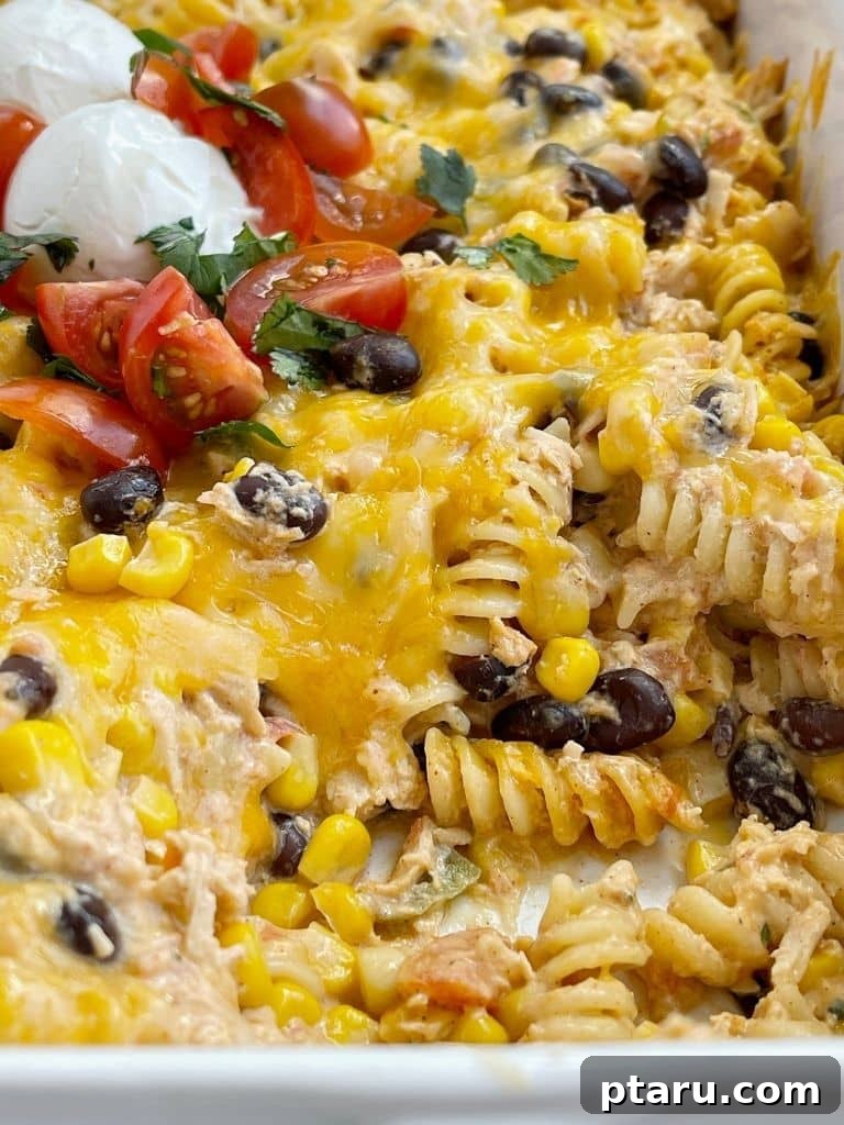 Chicken Pasta Bakes You Cant Get Enough Of 14 Colorful Fiesta Chicken Bake with corn and black beans.