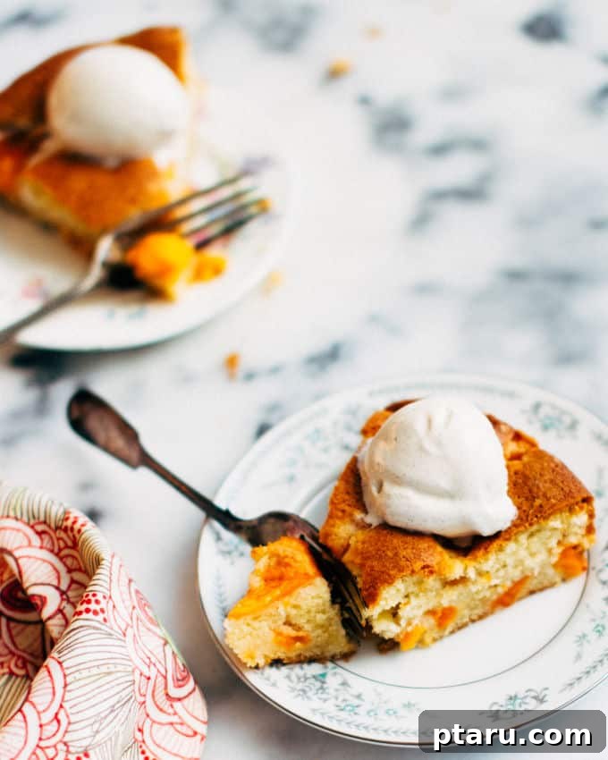 Golden Apricot Buttermilk Cake 2 Delicious Buttermilk Apricot Cake with fresh apricots on top