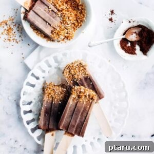 Delicious and healthy homemade fudgesicles ready to eat