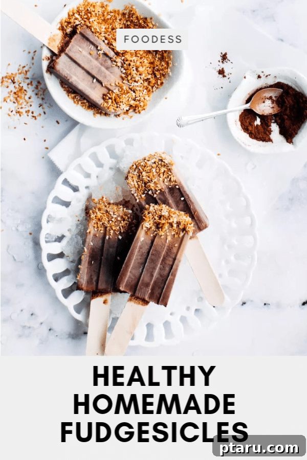 Pin this recipe for healthy homemade fudgesicles on Pinterest