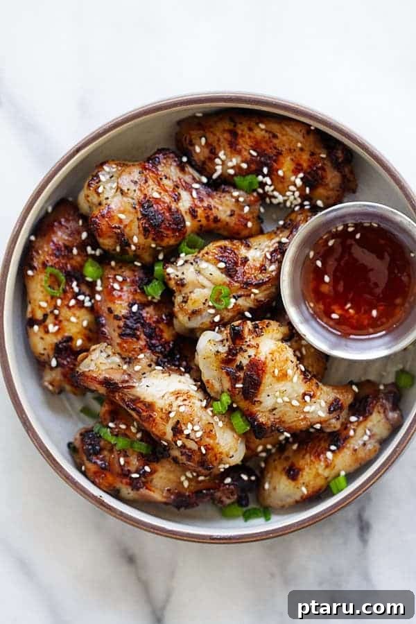 Grilled Wings Perfected 10 Crispy Recipes 6 A plate of richly spiced 5-Spice Grilled Chicken Wings.