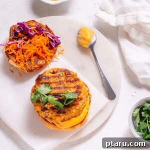 Chickpea burger on a bun.