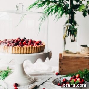Tangy Cranberry & Toasted Nut Tart 5 Nut-Crusted Cranberry Tart