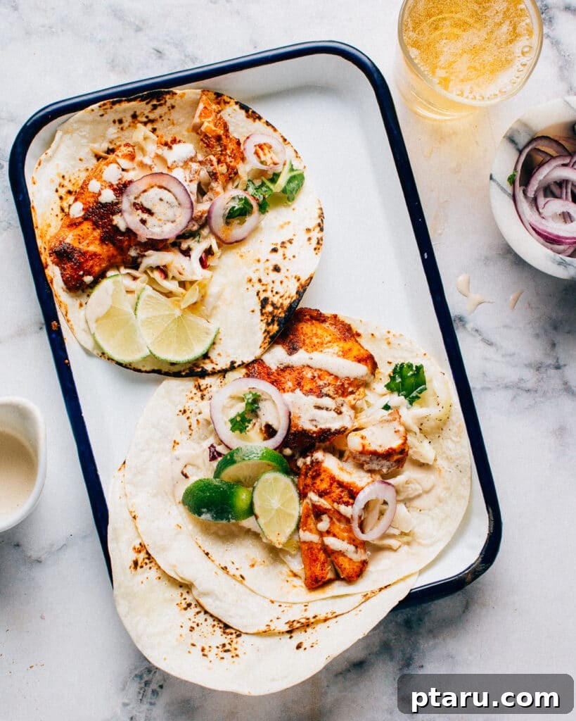 Halibut Perfection: Top Online Recipes 2 Spicy Fish Tacos with Lime Crema