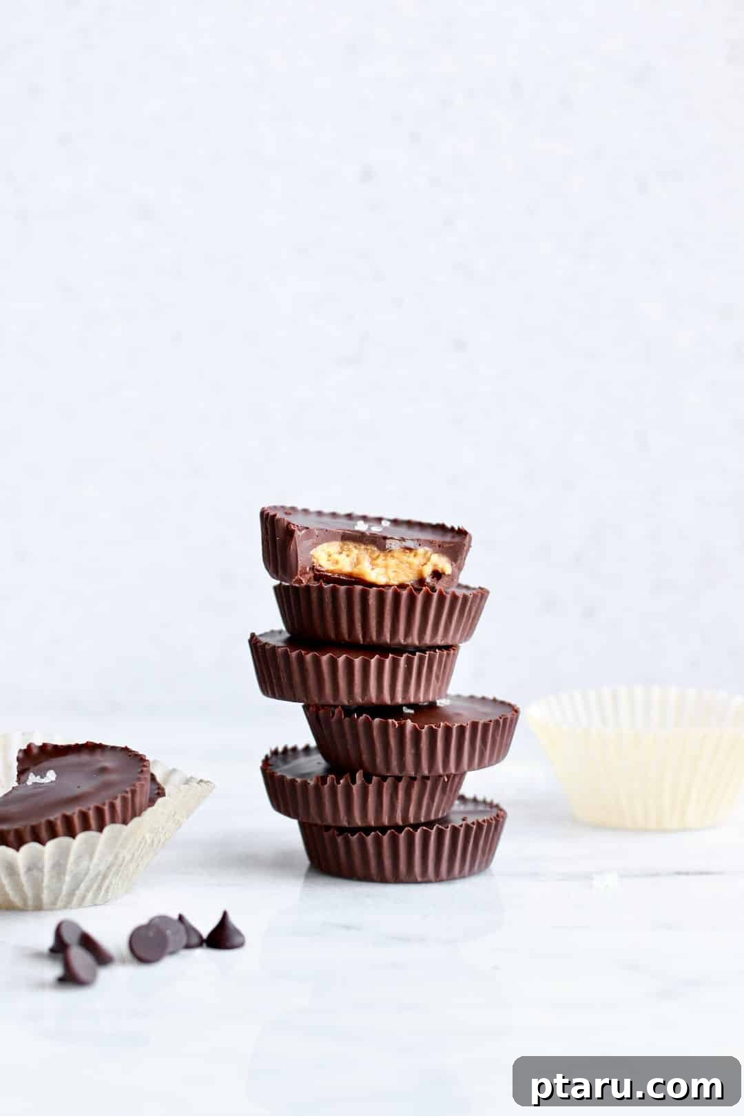 Decadent Gluten and Dairy Free Treats 14 Assortment of homemade vegan peanut butter cups with chocolate drizzle