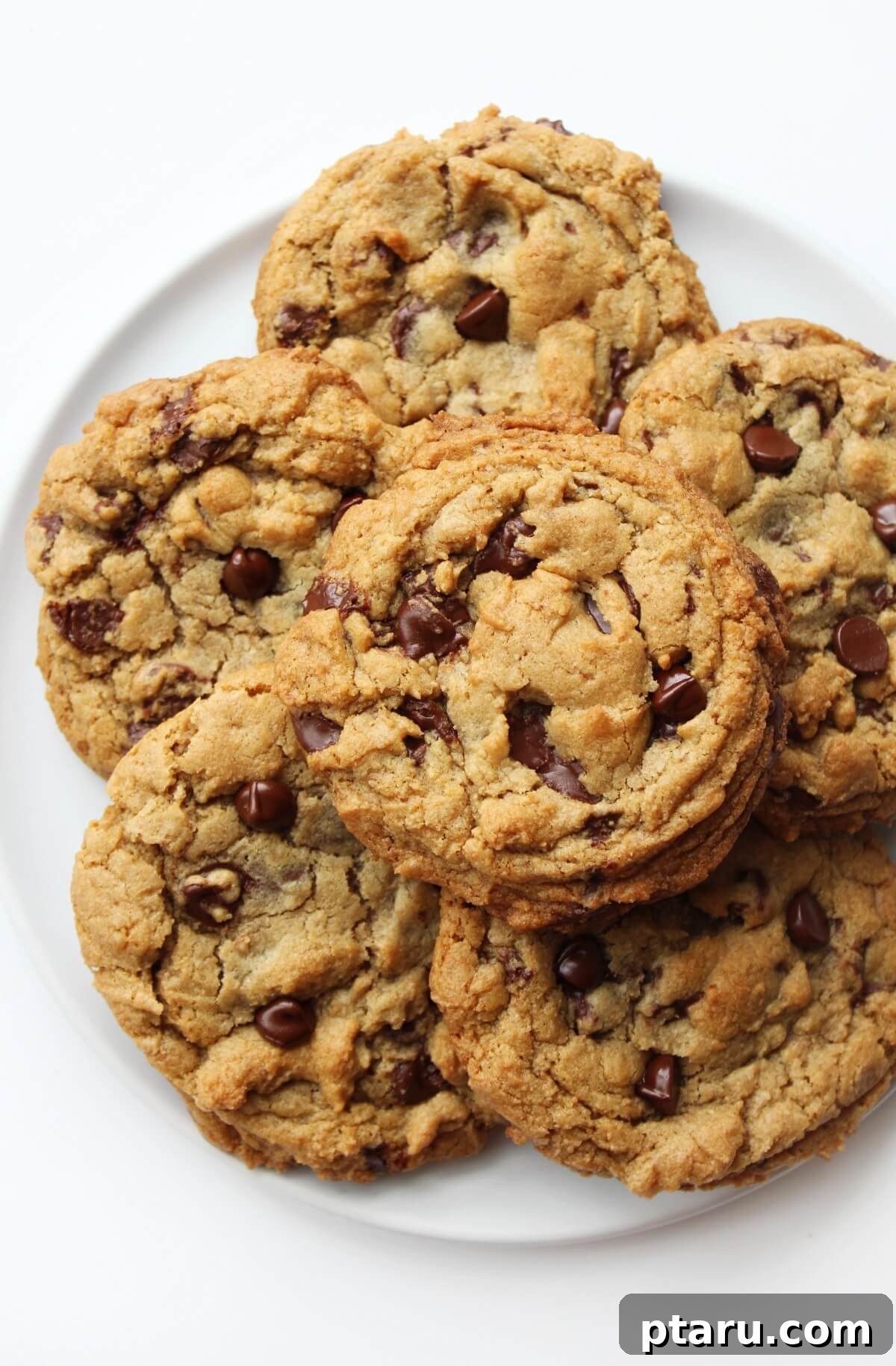 Decadent Gluten and Dairy Free Treats 5 Platter of warm vegan chocolate chip cookies made with gluten-free flour