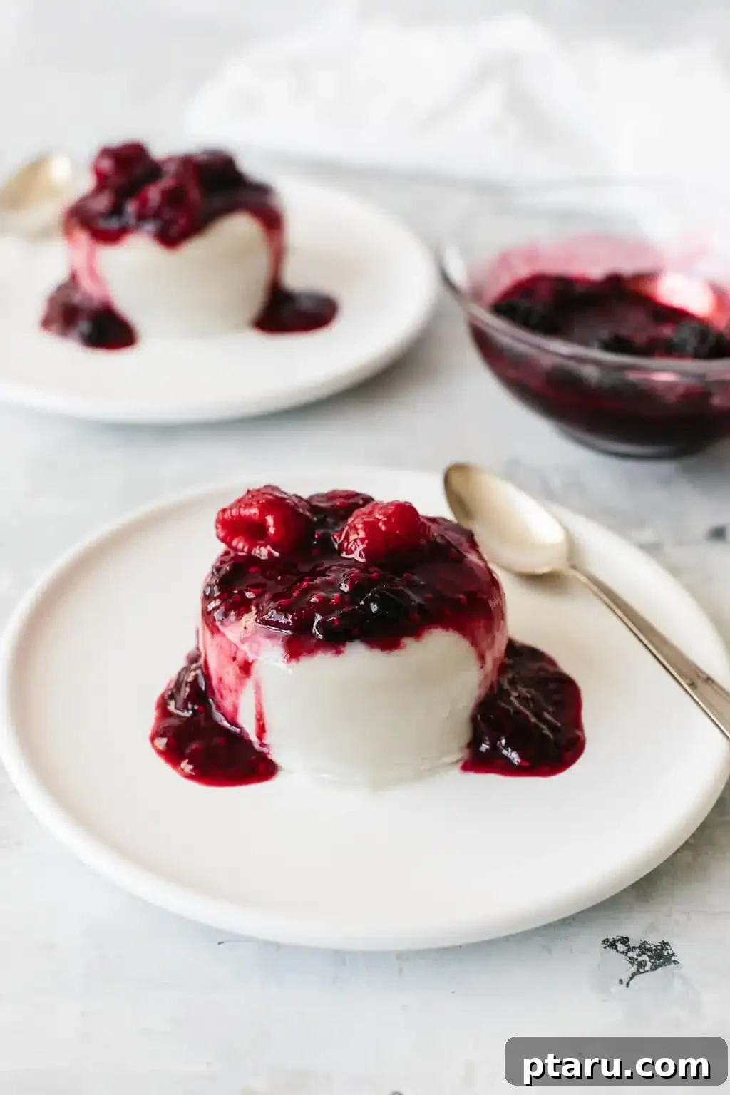 Decadent Gluten and Dairy Free Treats 7 Smooth coconut milk panna cotta topped with fresh berries