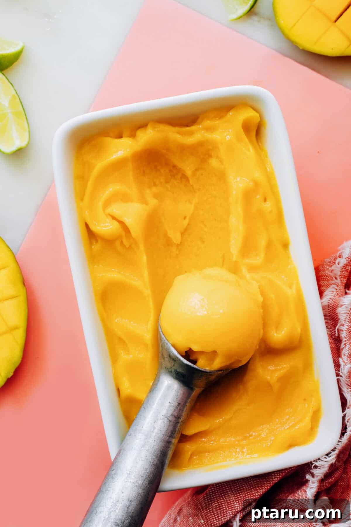 Decadent Gluten and Dairy Free Treats 8 Refreshing bowl of easy no-churn mango sorbet