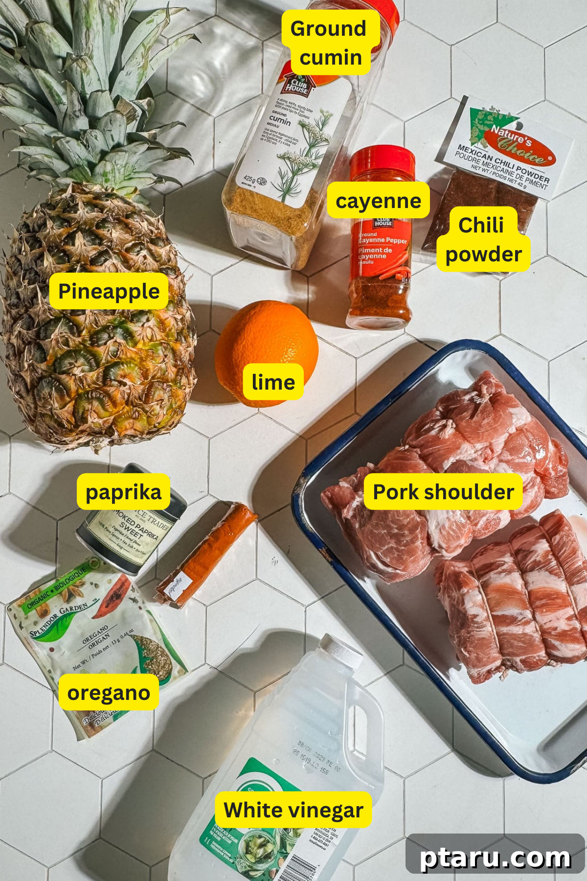 Effortless Tacos Al Pastor 3 Fresh ingredients for Tacos Al Pastor marinade