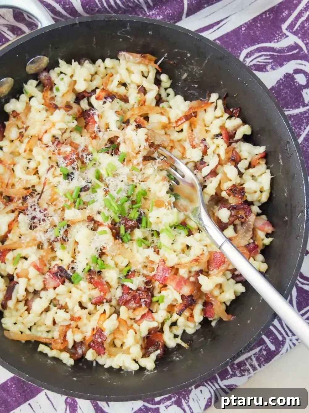Delicious German Noodle Dishes 7 Spätzle with Bacon and Onion