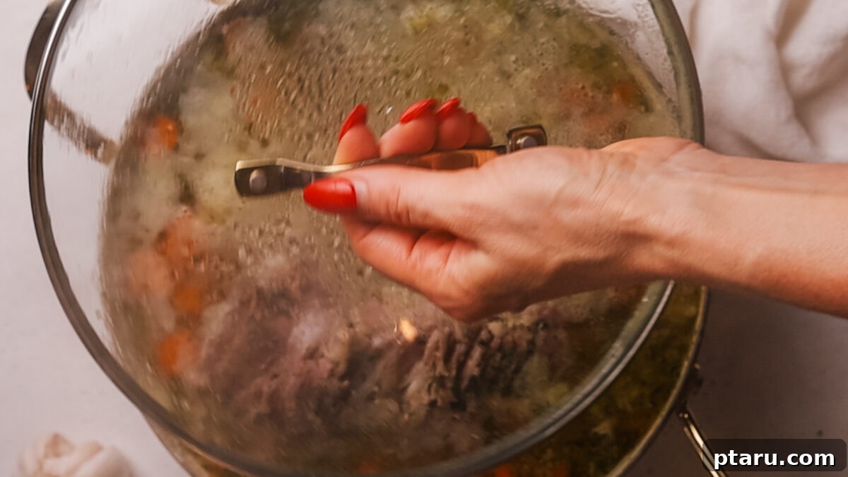 Effortless Ham and Bean Soup: Seriously Delicious and Satisfying 7 Step 4: The Ham and Bean Soup simmering gently on the stovetop.