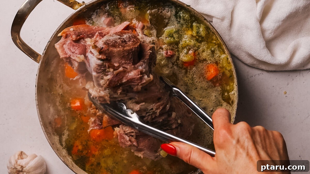 Effortless Ham and Bean Soup: Seriously Delicious and Satisfying 8 Step 5: A close-up of the finished Ham and Bean Soup in the pot, ready to be seasoned and served.