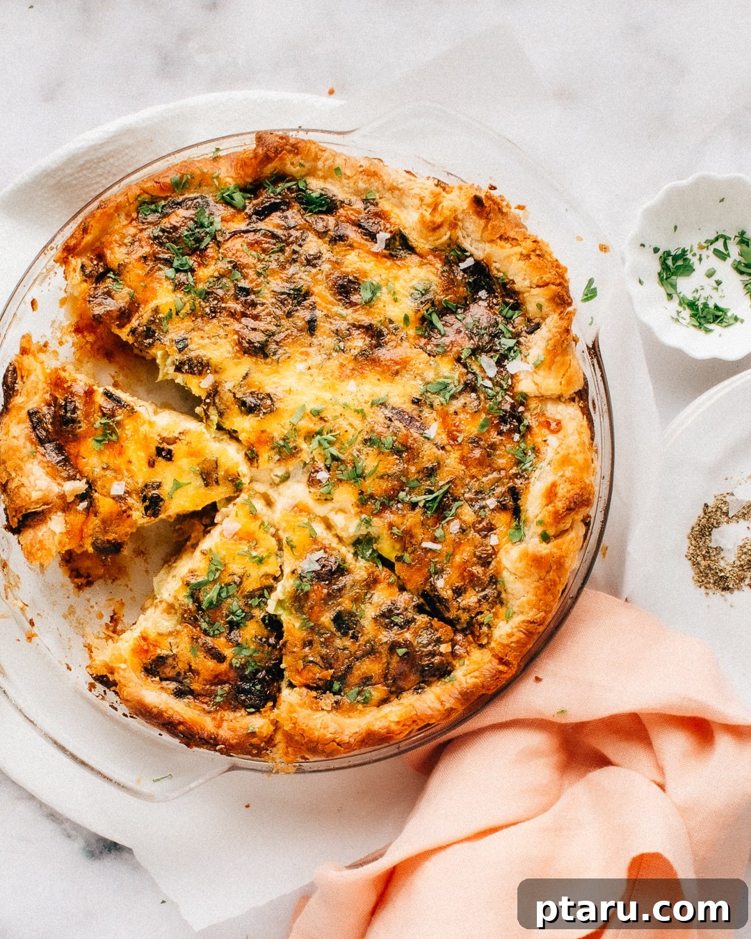 Simply Delicious Spinach Mushroom Quiche 2 Spinach Mushroom Quiche with a flaky crust and creamy filling