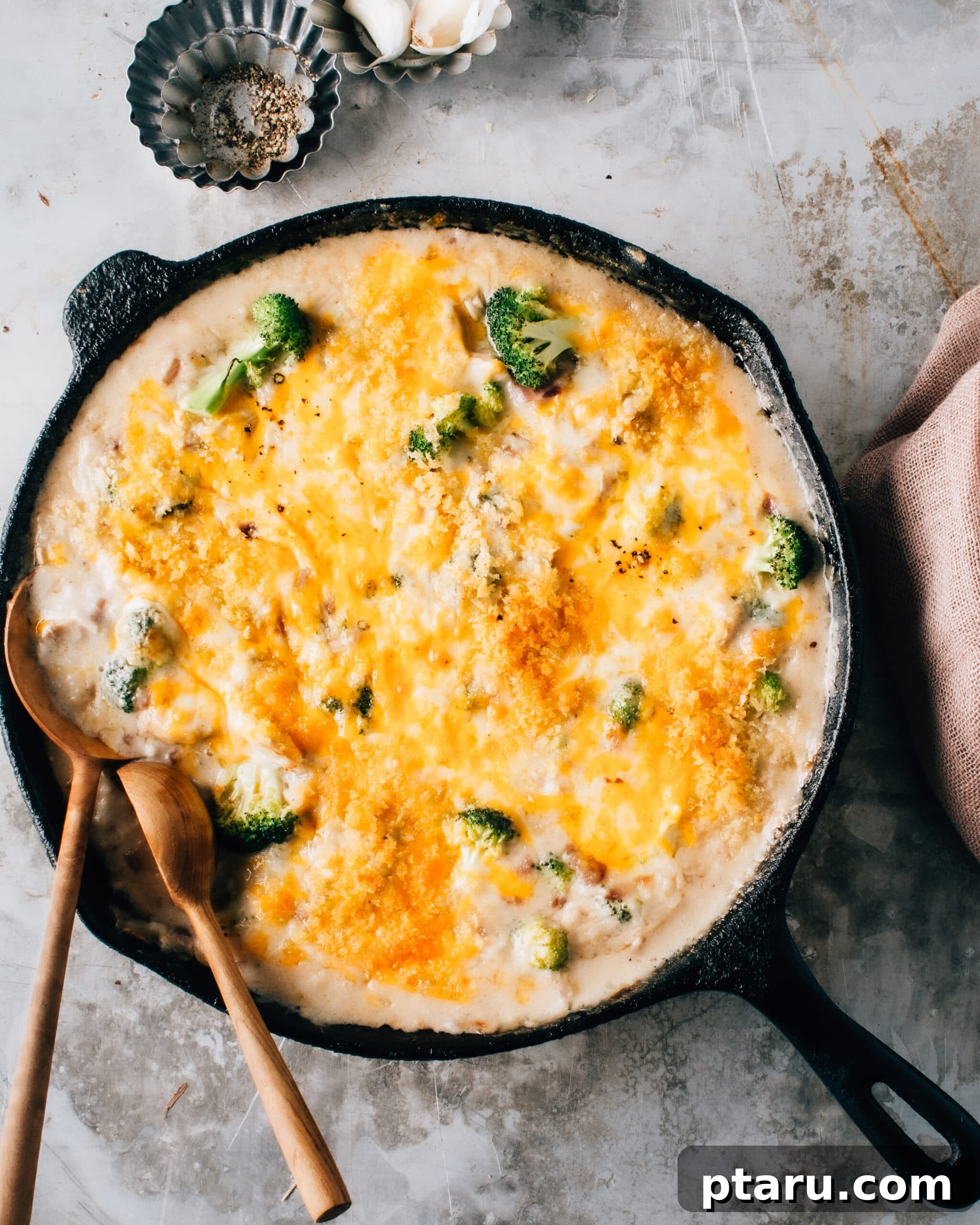 28 Plus Healthy Chicken Recipes Made Easy Delicious and Dietitian Endorsed 5 Hearty Chicken Broccoli Rice Casserole in a baking dish, freshly baked.