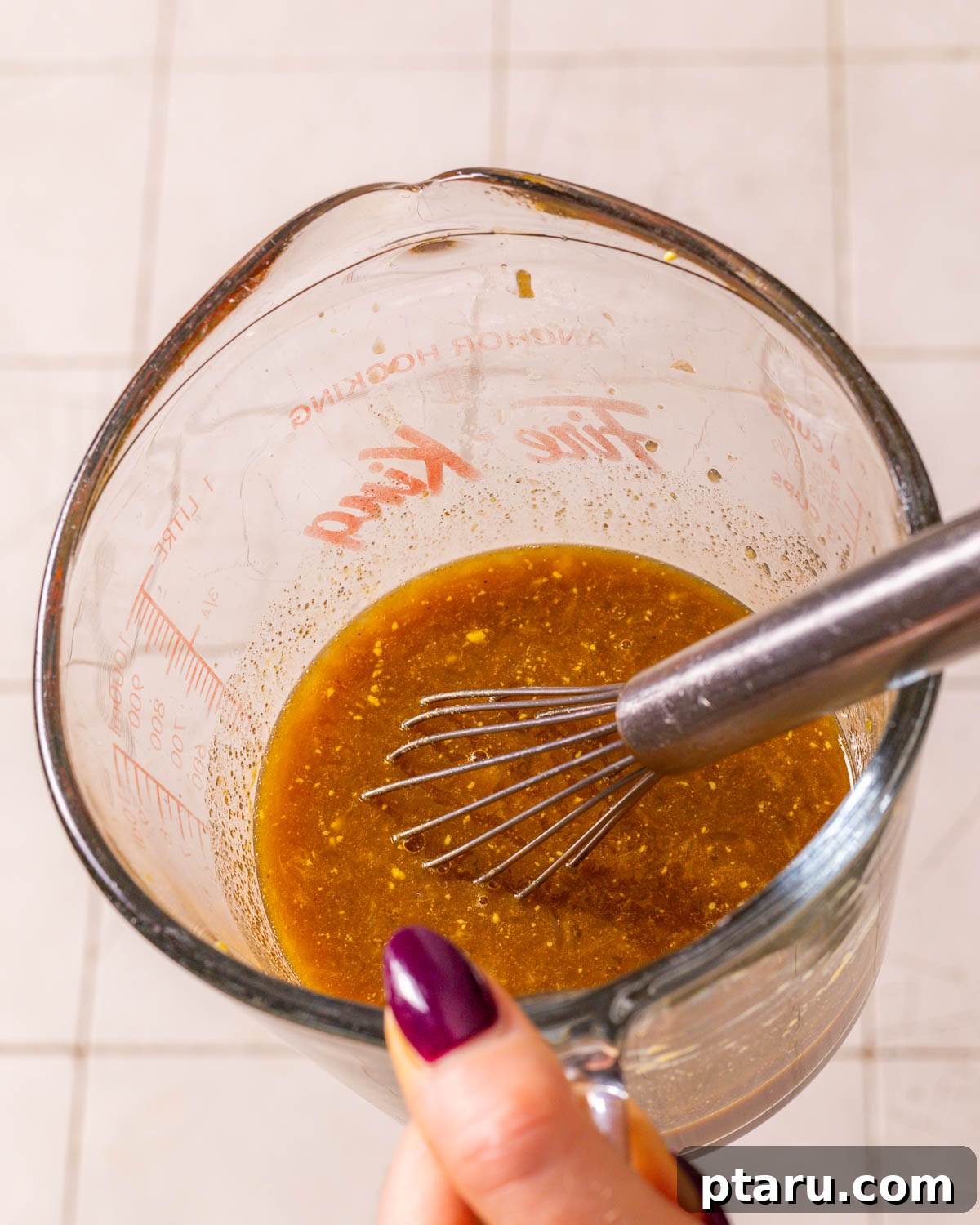 Irresistible Ham Glaze 4 Combine Ingredients: All glaze ingredients are placed into a small saucepan, ready to be whisked together.