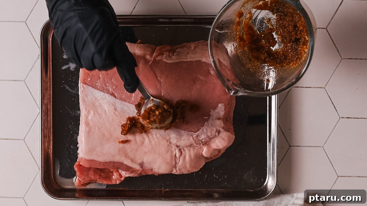 Air Fryer Pork Loin Perfection 5 add mixture on pork