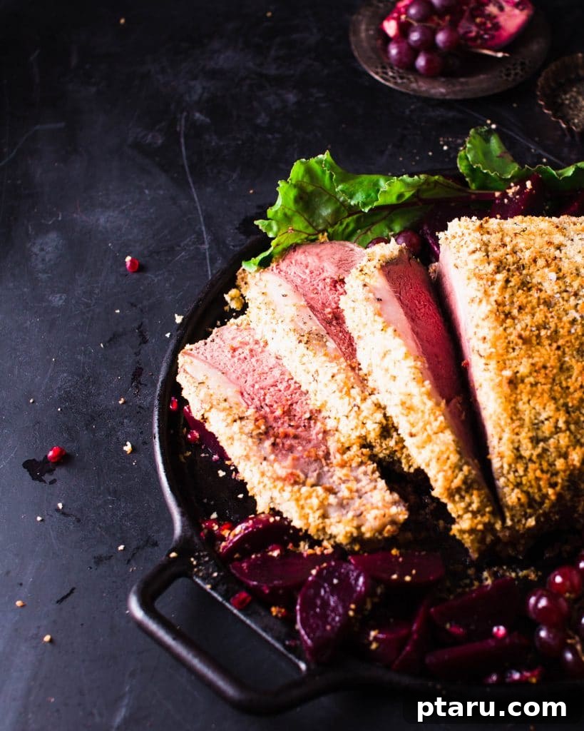 Over 60 Irresistible Recipes for Your Easter Feast 16 Striploin Roast Beef with a crispy garlic and breadcrumb crust.