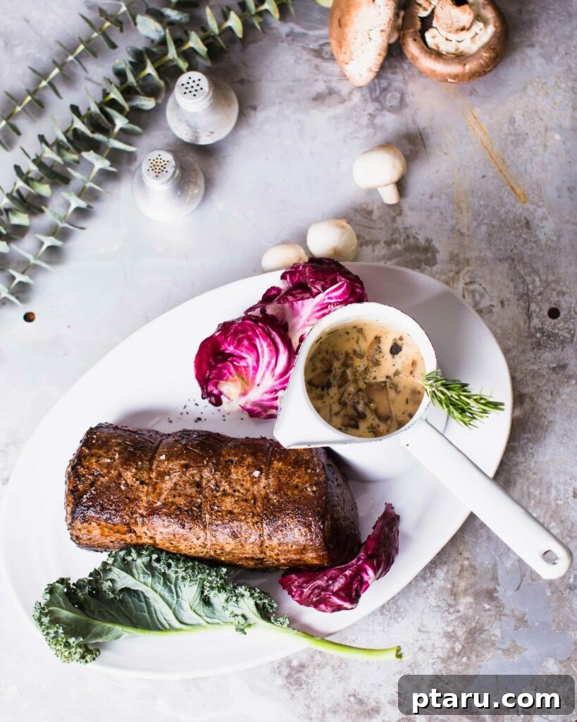 Over 60 Irresistible Recipes for Your Easter Feast 17 Exquisite Roast Beef Tenderloin served with a rich mushroom cream sauce.