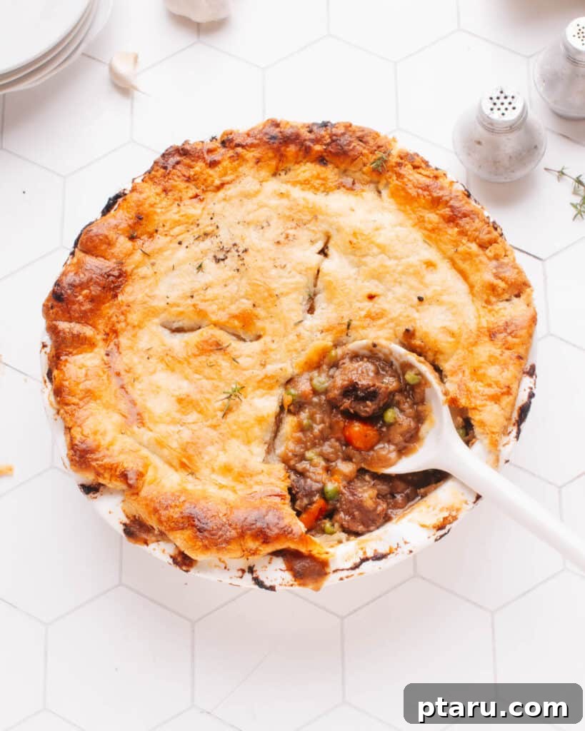Over 60 Irresistible Recipes for Your Easter Feast 20 Hearty Beef Pot Pie with a golden, flaky crust.