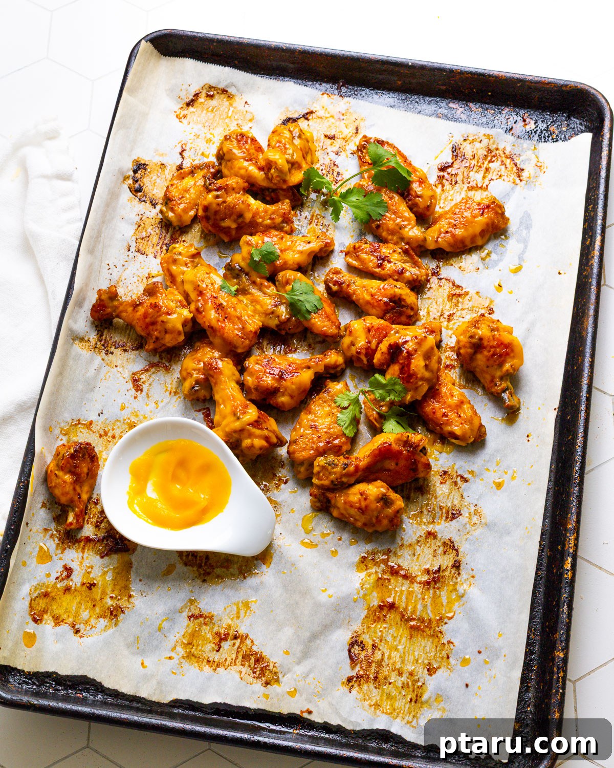 Tropical Fire Wings 6 Tossing baked wings in mango habanero sauce