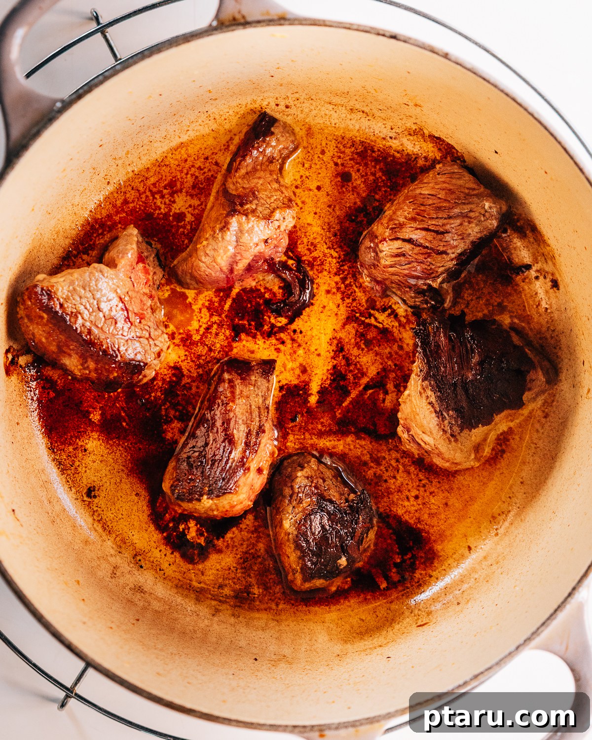 Rustic Dutch Oven Beef Stew 4 Steps of making Dutch Oven Beef Stew.