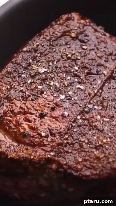 Perfect Pot Roast with Rich Gravy 5 Searing beef chuck roast until deeply browned on all sides in a Dutch oven.