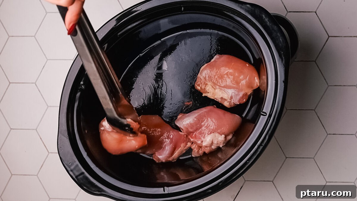 Seriously Addictive Ranch Chicken 4 Step 1: Place chicken in slow cooker.