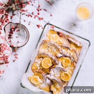 Baked Christmas Morning French Toast Casserole in pan.