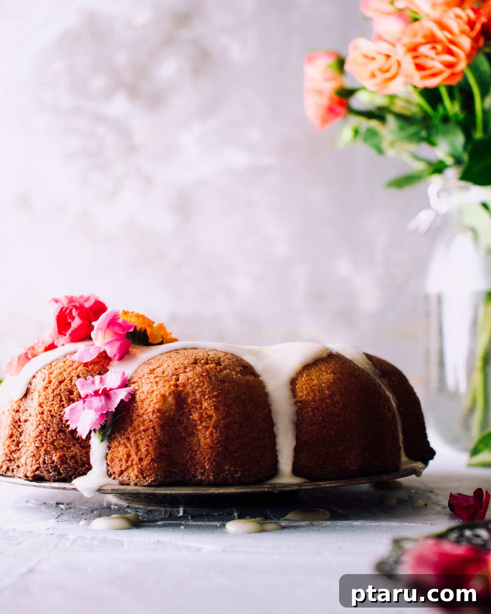 Zesty Orange Pound Cake with Citrus Glaze 5 Beautifully glazed Orange Bundt Cake showcasing its intricate design and vibrant color.