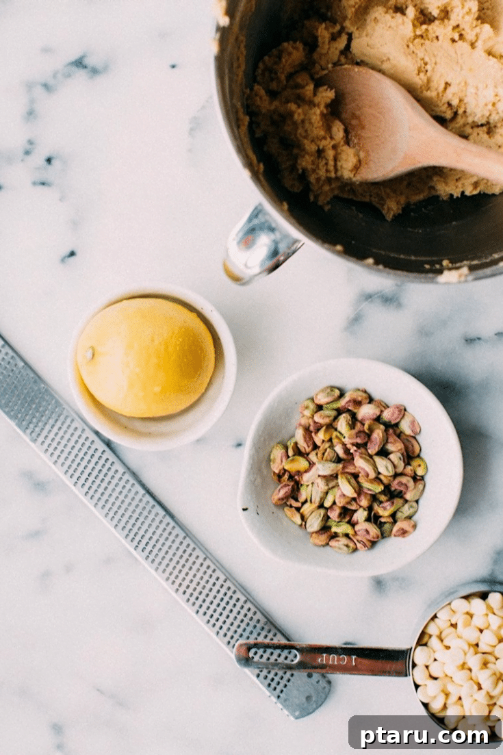 Zesty Lemon Pistachio White Chocolate Delights 8 Spring tea parties are not complete without these easy, soft and chewy Lemon Pistachio White Chocolate Cookies made entirely from scratch. This is the best lemon dessert you'll ever taste and will surely