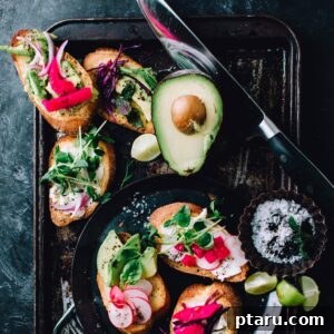 Rainbow Crostini, a healthy appetizer with colorful vegetables.