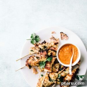 Tropical Grilled Salmon Skewers with Peanut Satay 4 Coconut Satay Salmon Skewers | Foodess Recipes