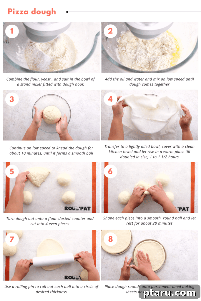 Ocean Harvest Pizza 4 Step-by-step instructions for preparing pizza dough from scratch
