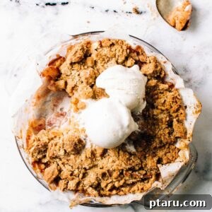 Brown Sugar Pear Crisp ready to be served