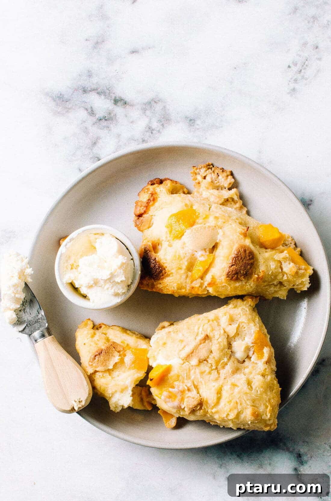 Sun-Kissed Flaky Mango White Chocolate Scones 4 These easy buttermilk scones make a delicious departure from muffins for a breakfast. The recipe truly makes the BEST scones. Feel free to swap the mango and white chocolate chips for an equal amount of your fav flavour - like raisin, apple, raspberry or cranberry - or sub 1/3 whole wheat flour to make a healthy version.